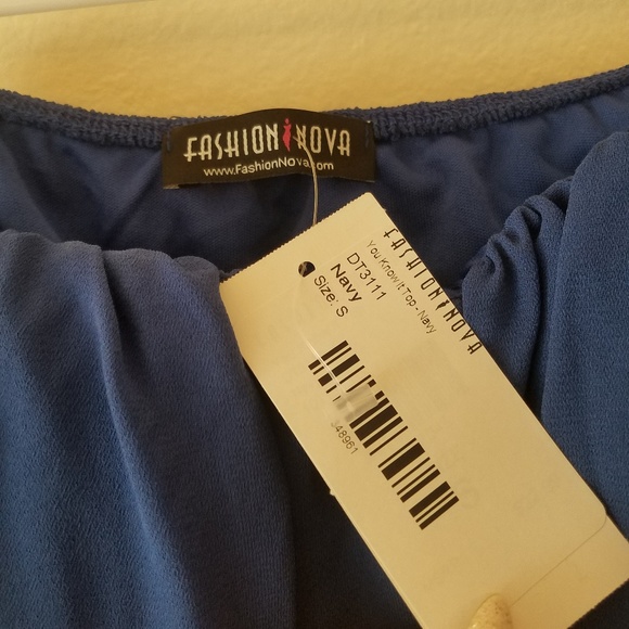 NWT Fashion Nova Flowy Off the Should Top - Picture 3 of 8